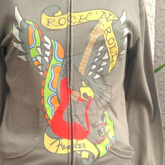 FENDER "ROCK & ROLL" ZIP FRONT HOODIE - Picture 4 of 4